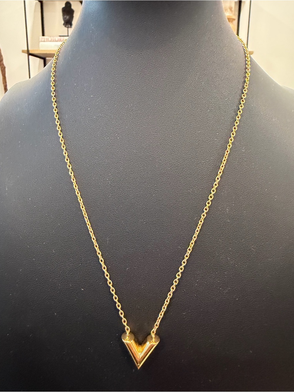 Louis Vuitton Gold V Pendant Necklace - Women's Jewelry